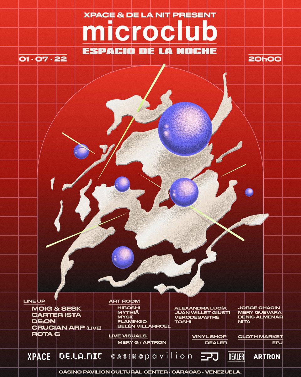 deon_node's tweet photo. #Xpace &amp; #DeLaNit presentan #microclub. Un paraíso suburbano para los amantes de la música #dance #underground y el #arte, un formato de #fiesta íntima con una propuesta vanguardista.
INFO: https://t.co/3B0dhTNEQk
PREVENTA: https://t.co/oXDHS0TUxT
#Caracas #electronicmusic https://t.co/FB9skFGCCp