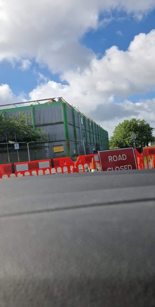 SaveOasis's tweet photo. Very depressing to see the Oasis still closed and now with a road block. Crack on with the refurbishment. https://t.co/DeZoxnhnyW