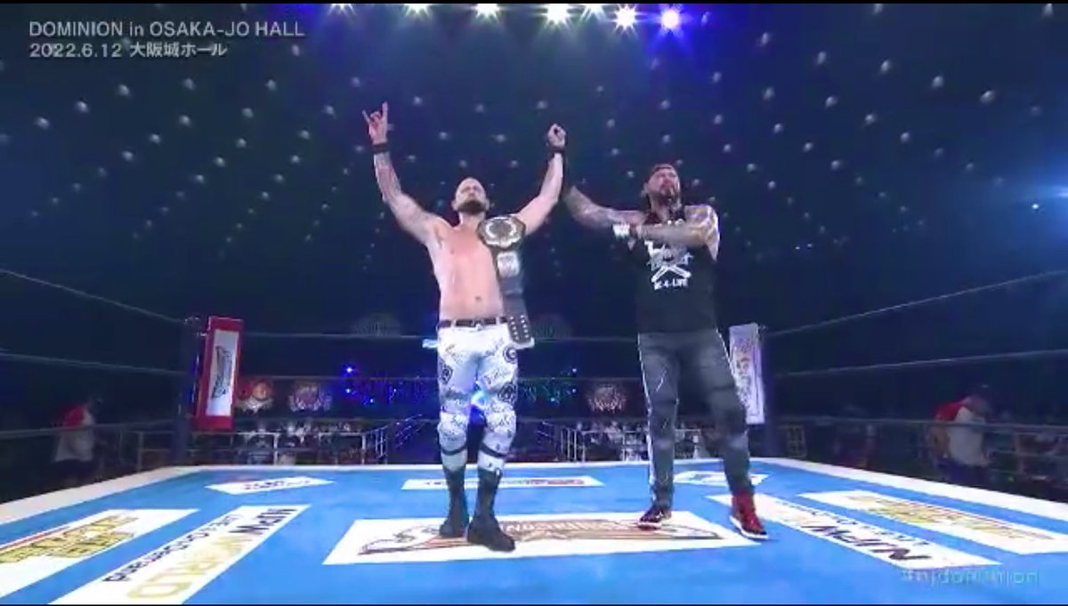 LuchaEBM's tweet photo. Machine Gun vs Tama did the thing. I like the idea of a singles run for Karl Anderson #njpwdominion https://t.co/Am7W7JQ6KK