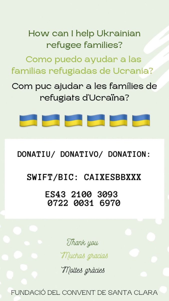 sorluciacaram's tweet photo. Nos vamos a #Ucrania llevando ayuda humanitaria 
La guerra sigue y las víctimas aumentan
No podemos abandonarlos
Os pido vuestra ayuda y que compartáis este reclamo para poder seguir ayudando
Os necesitamos
Compartid RT
Ayudadnos 
@fundsantaclara @caixabank #Voluntariadocaixabank https://t.co/k4oz7Pif81