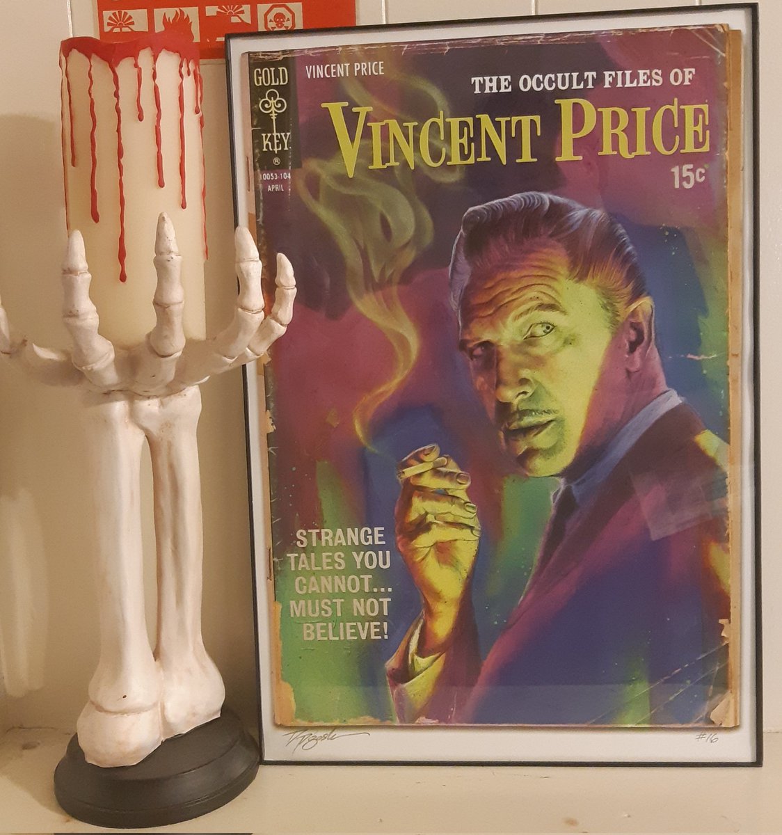 bgodd969's tweet photo. My framed limited print of a comic cover that never existed but it's awesome!
#mitchmarkowitz
#hilarioushouseoffrightenstein
#unearthedfilms 
#vincentprice https://t.co/iZgH33bPsP
