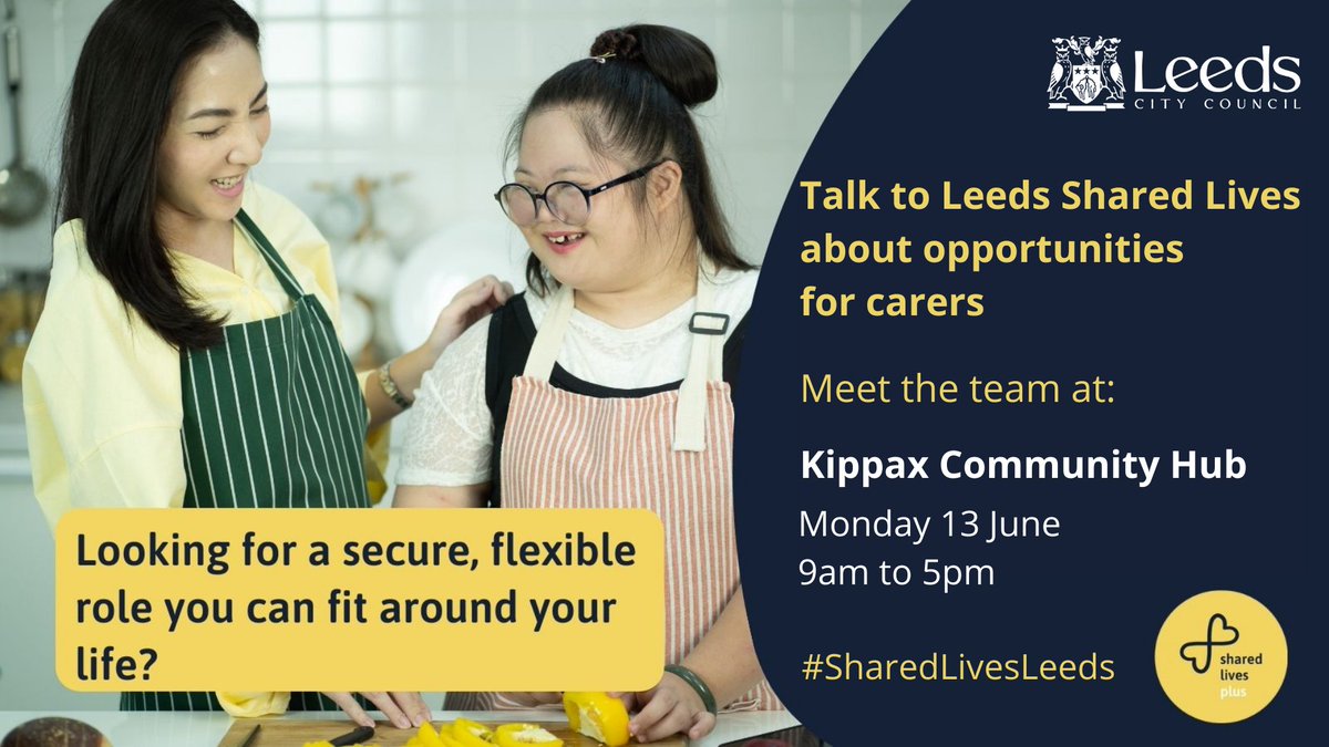 Find rewarding paid work as a Shared Lives carer. 

You’ll work from home to support the person in your care on short-term placements. 

To learn all about this flexible caring role chat to <a href="/LCCSharedLives/">Leeds Shared Lives</a> team <a href="/LCCKippaxhub/">LCC Kippax Hub</a> on Mon 13 June 9am to 5pm. 

orlo.uk/FHymJ