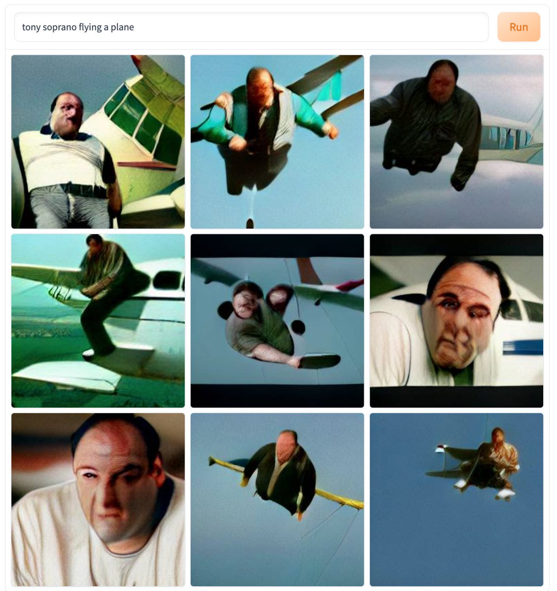 "Tony Soprano flying a plane" #dallemini