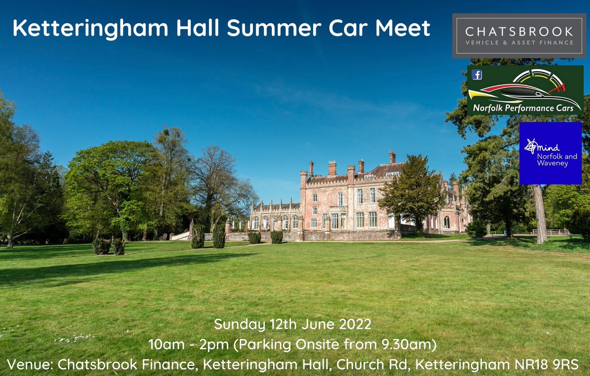 Looking forward to hosting our joint event this morning with Norfolk Performance Cars at the stunning grounds of Ketteringham Hall.