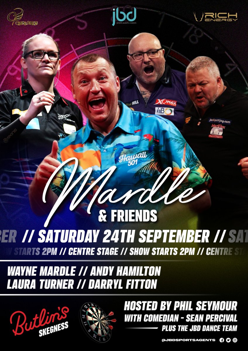 jbdsportsagents's tweet photo. Hey it was marvellous fun yesterday. A big shout out to the hundreds that turned up 👏. But guess what ? Waynes only pulled in some more mates for September.  Skegvegas see you there 👊🎯🍺 @Wayne501Mardle @LauraTurner180 @TheHammer180 @FittonDarryl @announcerphil @BigWeekenders https://t.co/YUpIl5F2vT