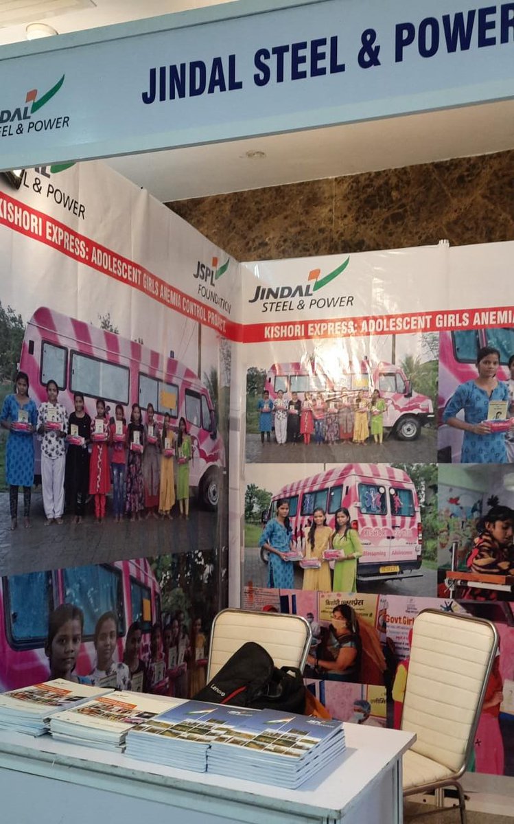 JindalFndn's tweet photo. Our #KishoriExpress programme was showcased at the Indian Institute of Corp affair. Shri Rajesh Verma, IAS (Secy, Ministry of Corp Affairs, GoI) visited our stall &amp; was briefed on our efforts towards the 'Anemia Mukt Bharat' program in Odisha, Jharkhand and Haryana. https://t.co/nbSrfYeiIV