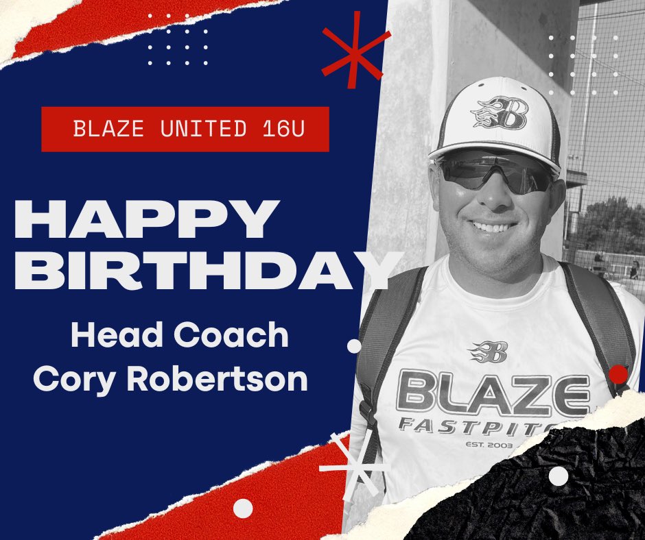 blazeunited18's tweet photo. We want to wish a Happy Birthday to our Head Coach, Cory Robertson.  We hope you have a fantastic birthday today at the ballpark! 🥳🎈🎂🎉#BlazeUnited #bStrong #bCommitted #bFearless https://t.co/pSG7K1xmrj