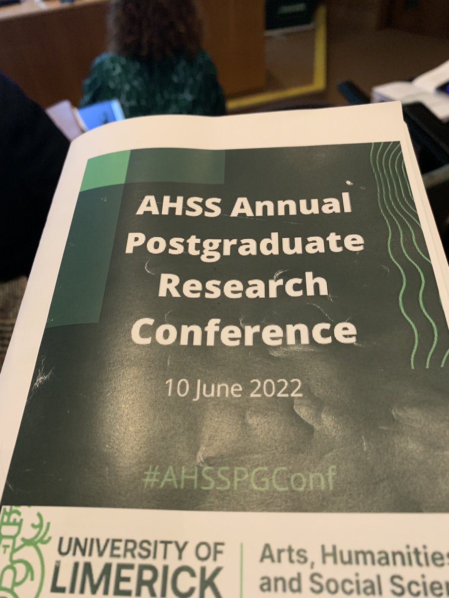 Was so delighted to attend #AHSSPGConf #UL and having such great speakers including my friends. Good luck everyone 💚 Big thanks to @NiamhLenahan