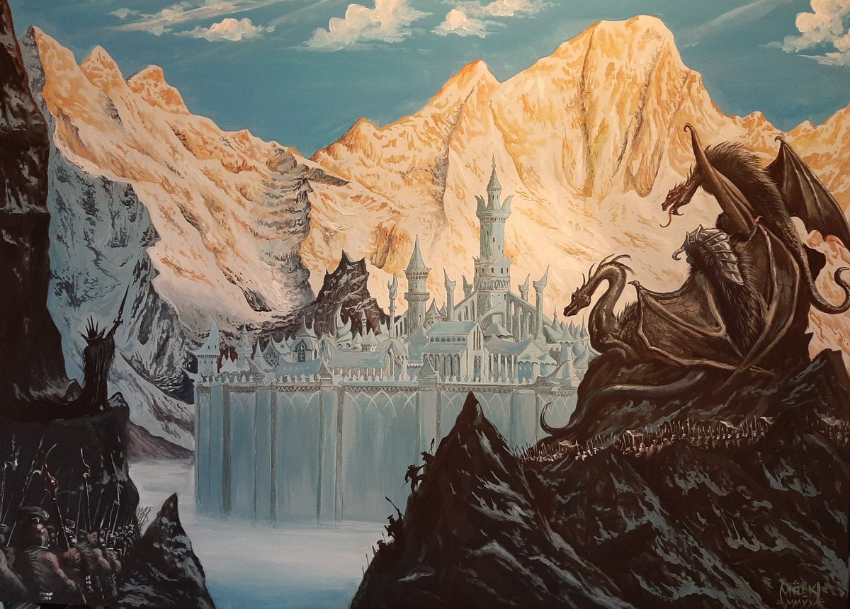 MalkNikos's tweet photo. "THE FALL OF GONDOLIN"
a John Howe cover version
By Malk - MMXX
(Finally finished...)
#malk #artwork #painting #jrrtolkien #thefallofgondolin #silmarillion #fall_of_gondolin #middle_earth https://t.co/zWY1RYc6az