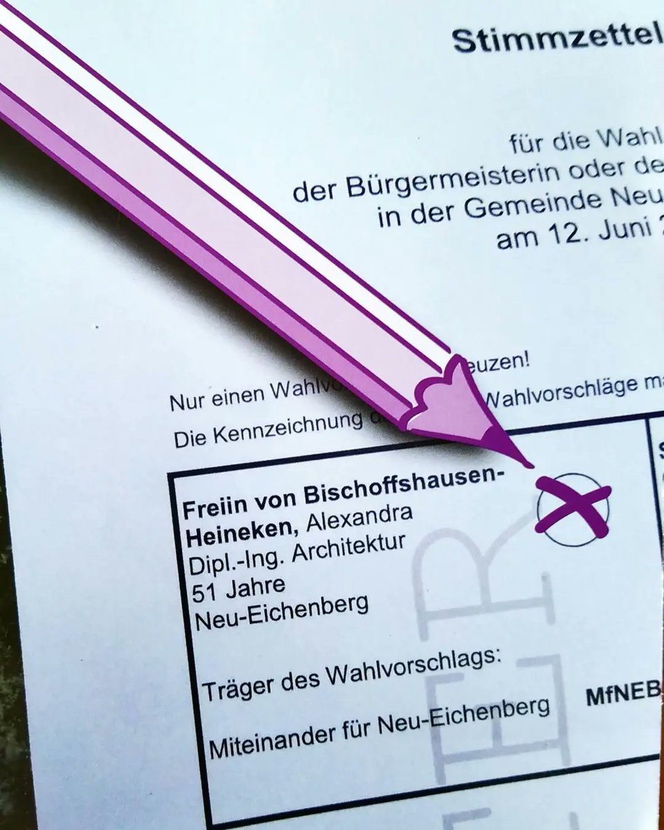 miteinanderneb's tweet photo. Heute könnt ihr mitbestimmen, wer in #NeuEichenberg 
💜Bürgermeister:In💜 wird. Bitte geht wählen.
@AvB_NEB 
#miteinanderneb #MiteinanderfürNeuEichenberg #Nordhessen #WerraMeißnerKreis https://t.co/xsEdNM44Ry