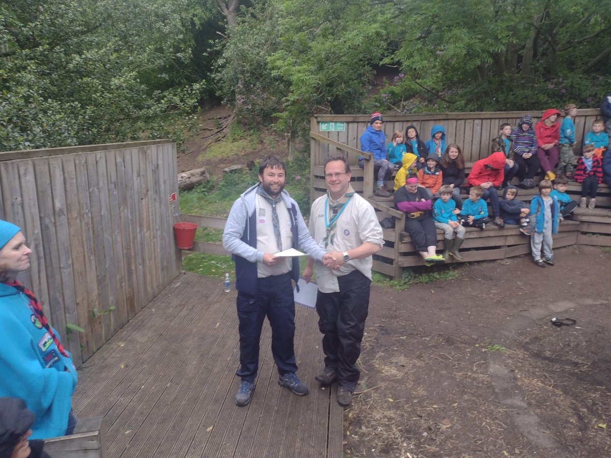 Congratulations to Tim Day on receiving his 10year award from <a href="/sesscouts/">South East Scotland Scouts</a> Regional Commissioner Martin Elliot.  Thanks for all you do for Aberlady Scouting Tim.