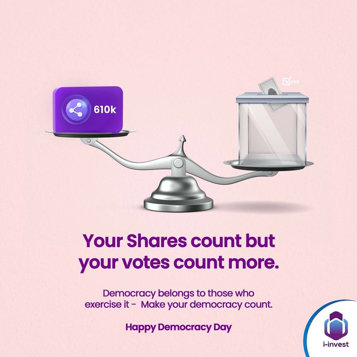 iinvestng's tweet photo. A day’s investment with a four year return period is one that we must all partake in.
Let your voice count! Let your vote count!
Happy Democracy Day!
#iinvest #Investment #Democracy #DemocracyDay #YourVotesCount #CreateWealth https://t.co/fQc6aBjFkm