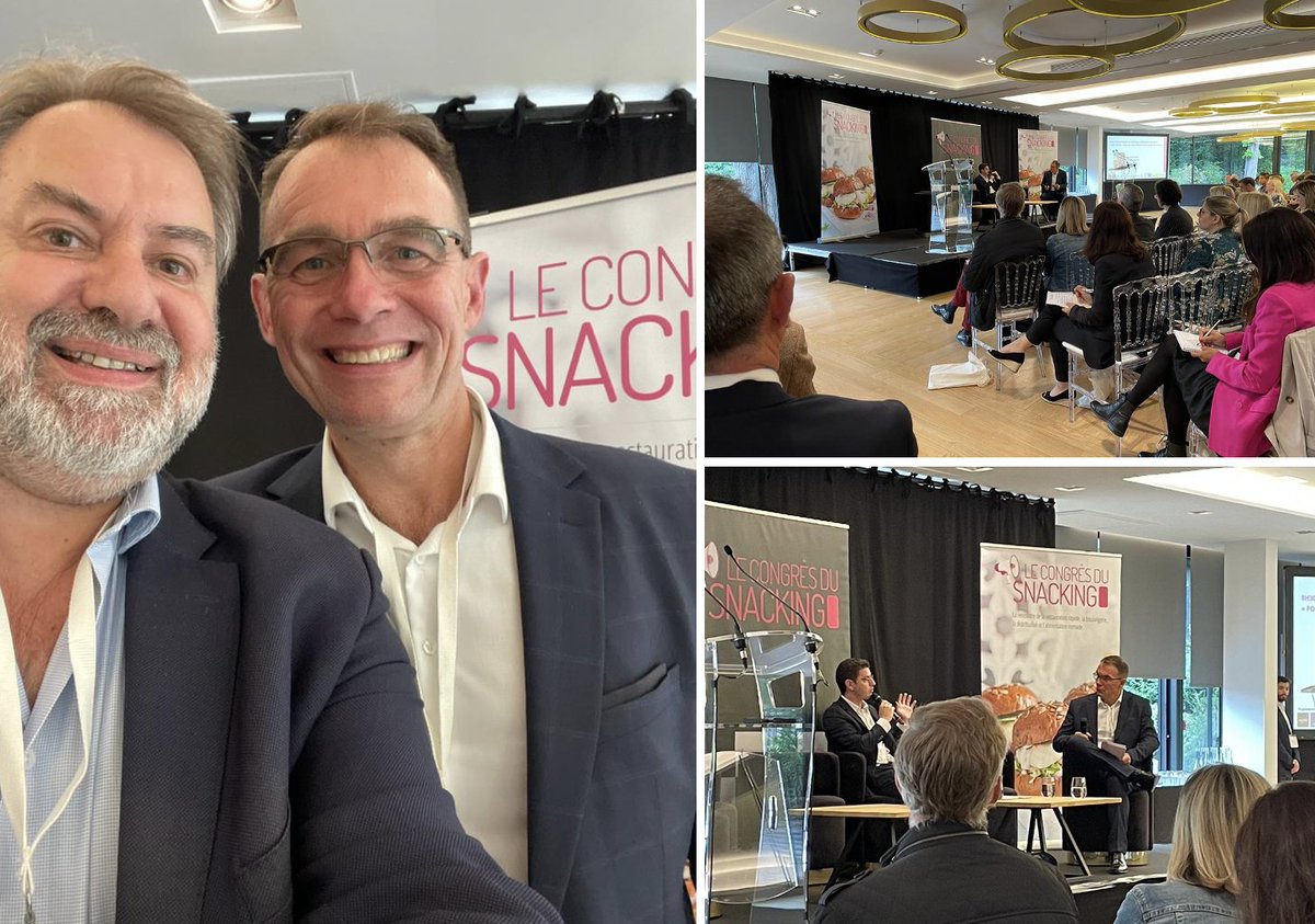 [#Snacking] Un beau Congrès du #Snacking, de l'enthousiasme et de l'échange. Intervention de Rémy Lucas, dir. associé @CateMarketing sur les tendances alimentaires et pistes d'innovations produits 💡 #InSnackingweTrust #CDSnacking