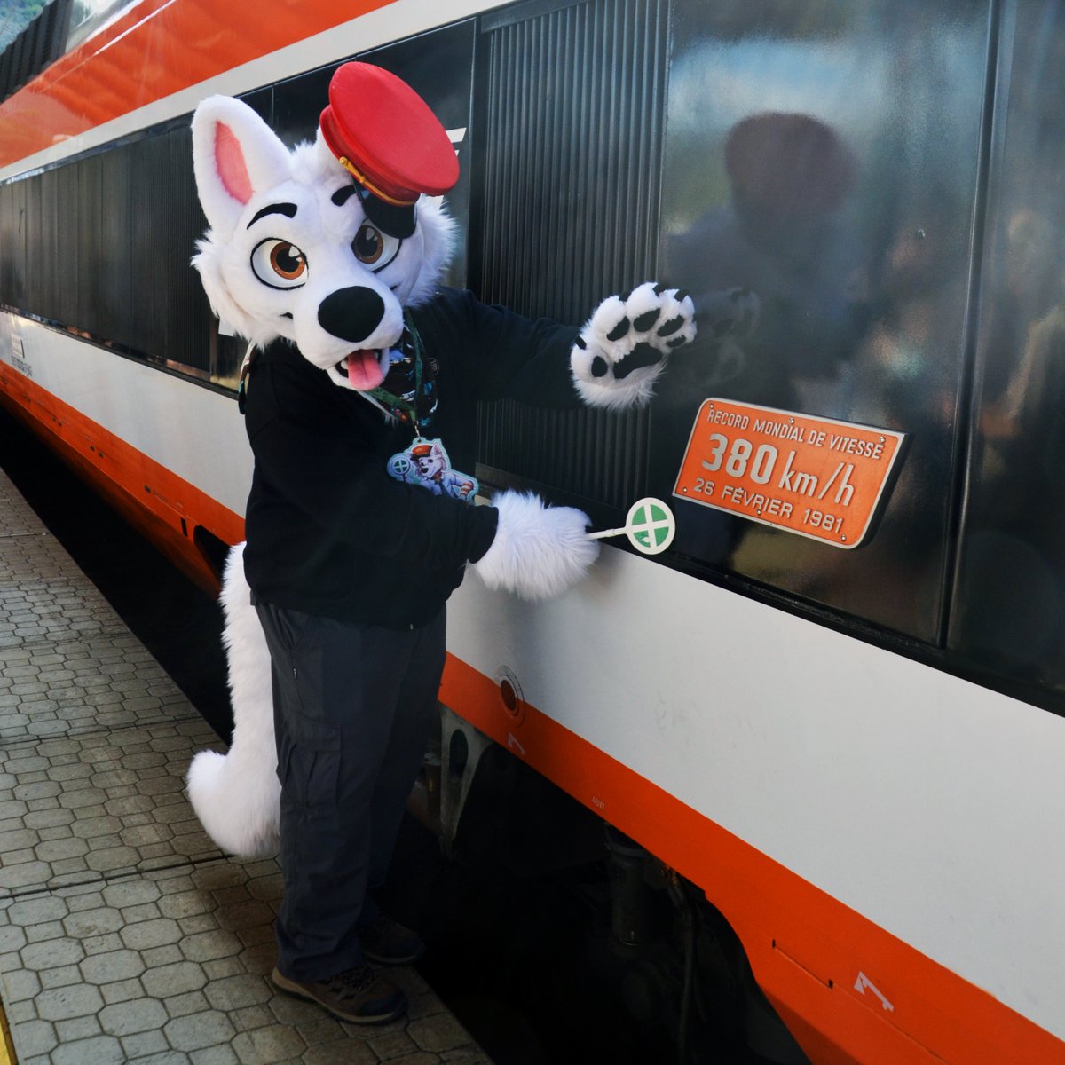 B_railway_dog's tweet photo. What's so special about TGV PSE 16? Well, besides having had been repainted to their original "PSE" livery ( PSE stands for Paris Sud Est ), it was the consist that made a high speed record of 380 km/h on the 25th of February 1981. 🚄💨💨💨

#RailwayDog #SNCF #TGVCesko #TGV https://t.co/juHQ3RUAmp