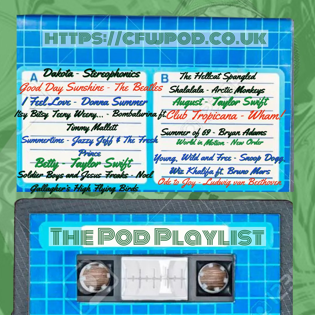 CFWpod's tweet photo. Phenomenal response so far to the #podplaylist π
Still time for more suggestions to add to @bethinthenati's very eclectic mix tape! Pod playlist!
We create a "mix tape" (aka Spotify playlist) for each episode.
This week is dedicated to Beth who
NEEDS a summer playlist βοΈ
ππ» π https://t.co/vnSuWm7y9a