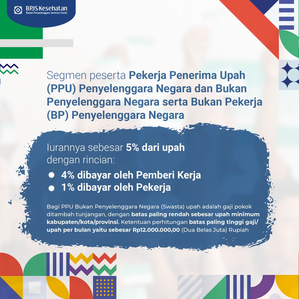 BPJSKesehatanRI's tweet photo. Tenang Sahabat!
Iuran BPJS Kesehatan tidak berubah kok. Besaran iuran BPJS Kesehatan masih sama, sesuai dengan Perpres No. 64 Tahun 2020.

Yuk simak infografis ini, biar kita lebih paham tentang iuran program yang sudah banyak menolong saudara kita ini

#JKNKIS
#BPJSKesehatanRI https://t.co/uGVxLYzROd