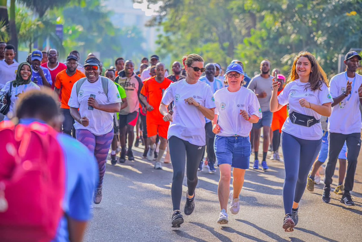 RwandaICT's tweet photo. Today, Min @MusoniPaula together with the #ITUWTDC delegates joined thousands of residents of the City of Kigali for the bi-weekly Car-Free Day dedicated to #Walk2Connect. https://t.co/8oSgIYN5fT
