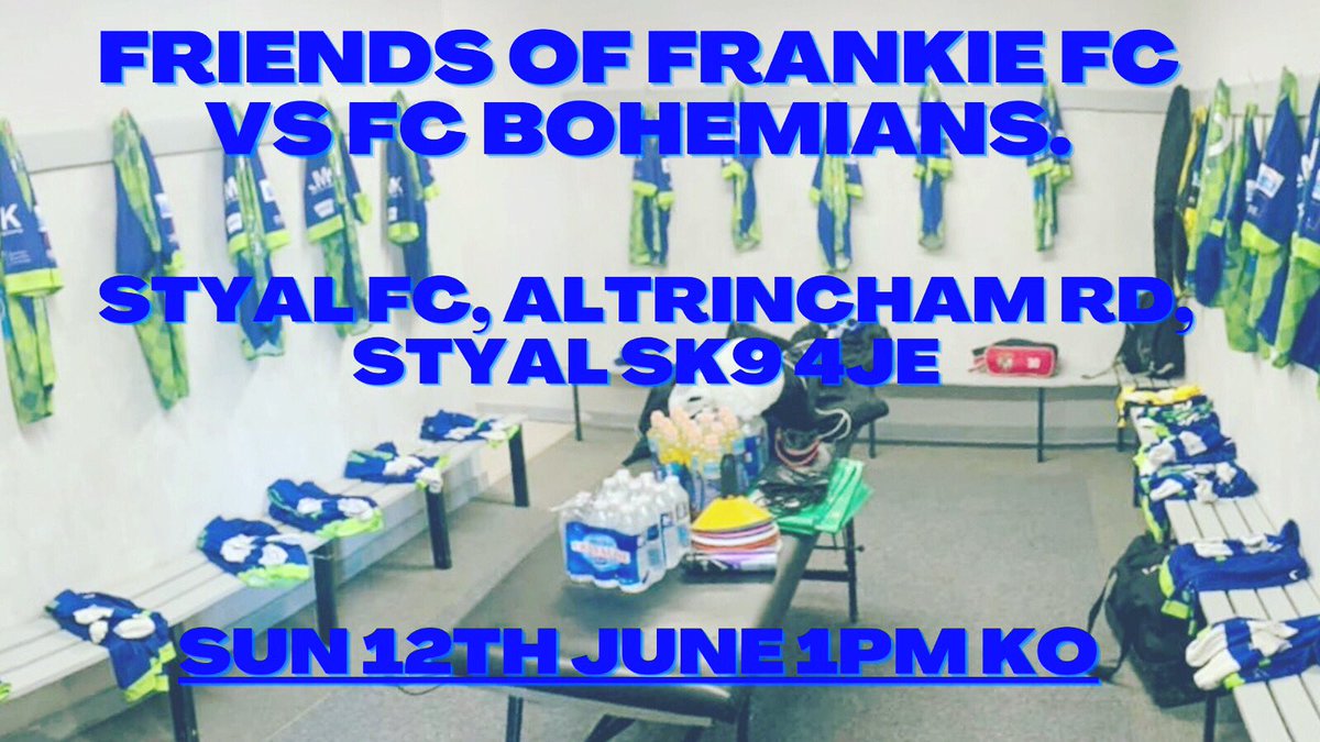 GAME DAY ⚽️

The FOF FC boys are playing FC Bohemians up in the lovely surroundings of Styal.

Come down and cheer us on and watch some fast flowing football 😄

Why not grab yourself a drink from the outside bar and kick back and relax.

Hopefully see you there 💙💚 @FCBohs