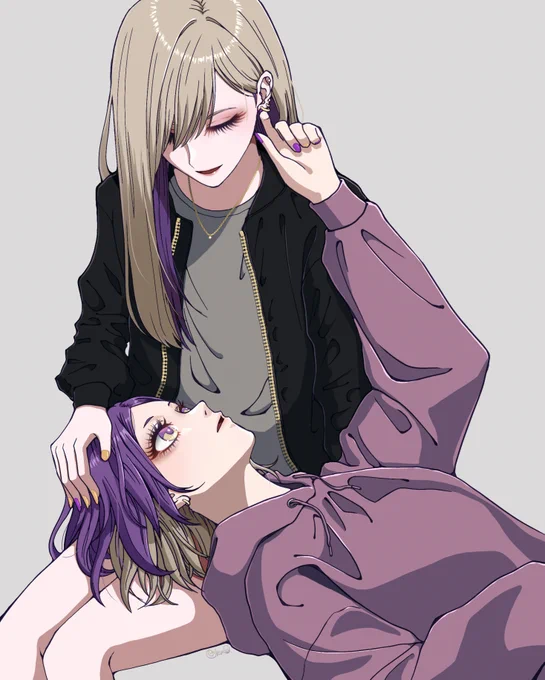 恋人の日らしいので一番恋人っぽい絵再掲しておくね #恋人の日 #創作百合 