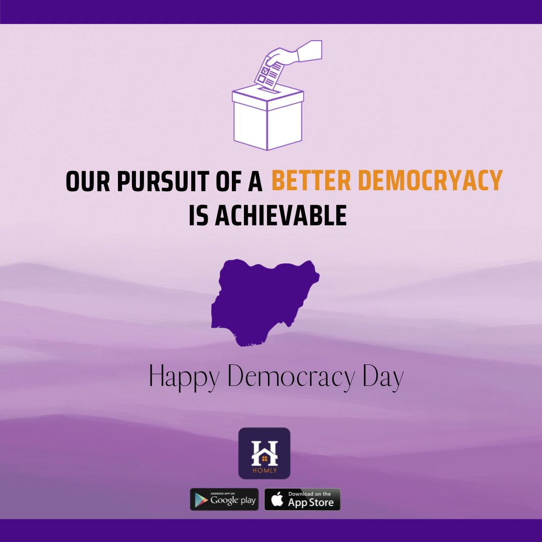 homlyng's tweet photo. Play your part, get your PVC.
Happy Democracy Day!
#DemocracyDay
#GetYourPVC
#Homly
#easyliving
#smarterway https://t.co/Xyn2CRYXkx
