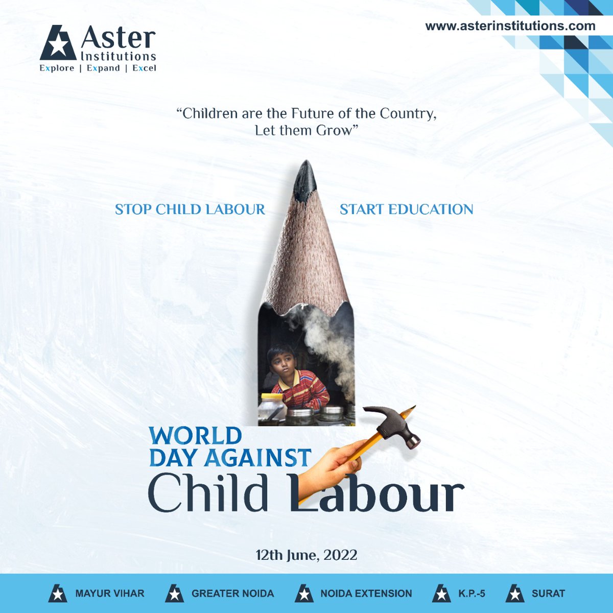 asterinstitutes's tweet photo. World Day Against Child Labour !! #asterinstitutions #asterpublicschool  #astercollegeofeducation #bestschools #delhincr #sura #wlis #WorldDayAgainstChildLabour #childlabor https://t.co/vkFhLAh2Gi