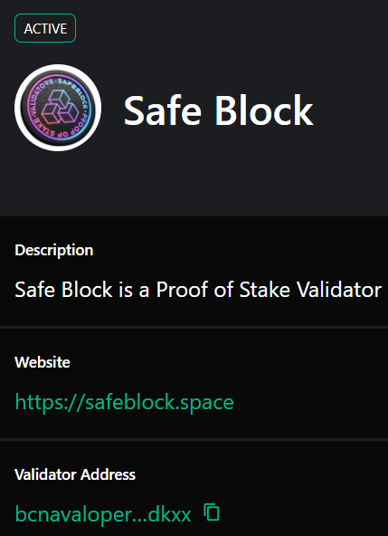 SafeBlockSpace's tweet photo. We are proud to be part of the @BitCannaGlobal  devnet.😀😁 

Visit: https://t.co/z52zkCM2CG 

or go to Official Wallet: https://t.co/1b5toP2Qqj

#bitcanna #devnet #stake #validator #safeblock https://t.co/7qkSDKSAnt