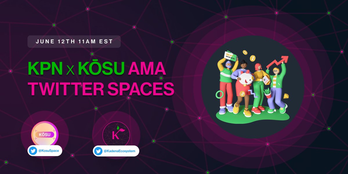 KosuSpace's tweet photo. Today: 📅 Sunday June 12, 11AM EST make sure to join us and @KadenaEcosystem for a very informative #AMA.  @kadena_io #Ecosystem 
Set Reminer: https://t.co/zV59GjkuWP

Set your reminders to not miss out: https://t.co/AsEK4EtA7N