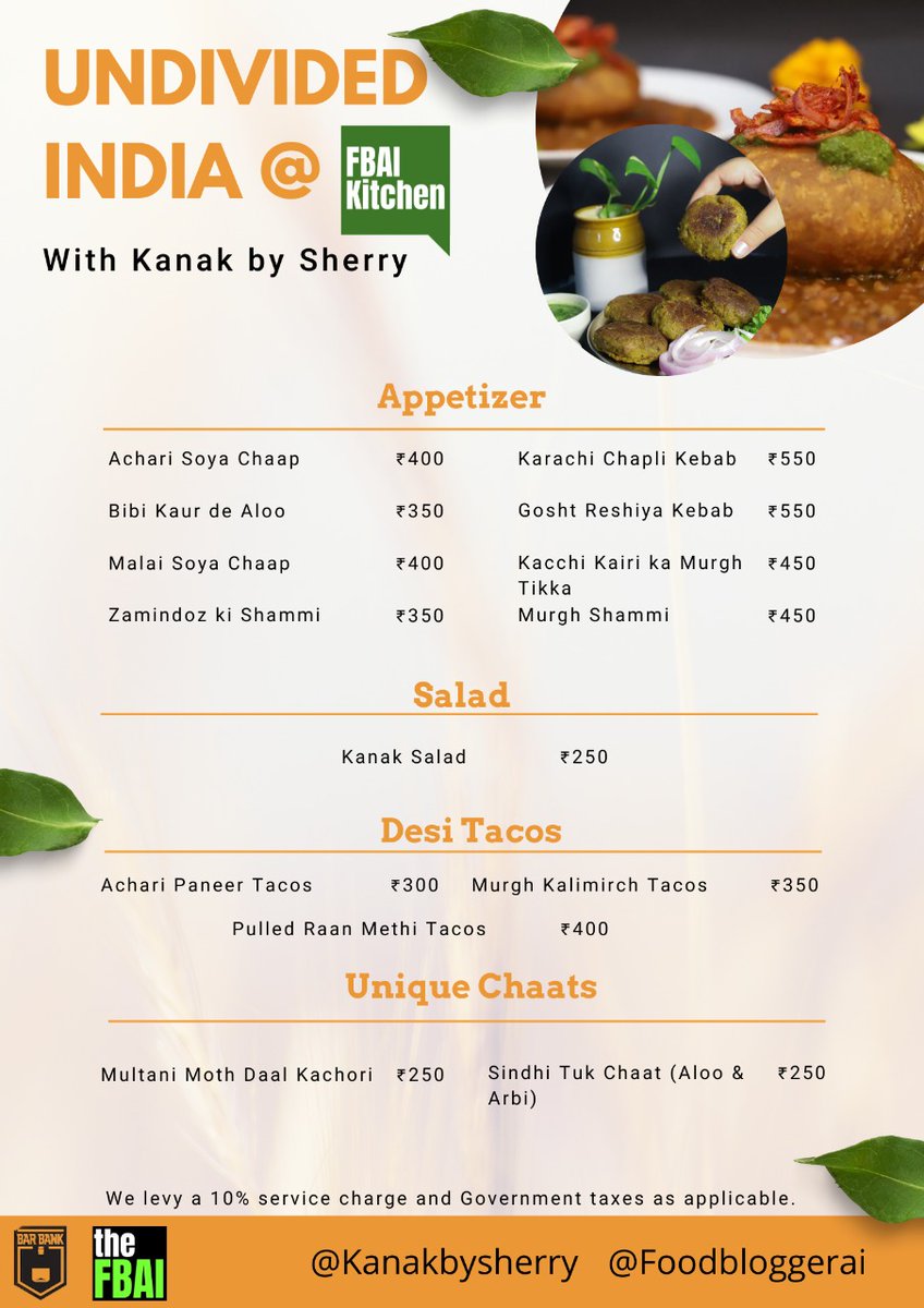 thefbai's tweet photo. #NewMenu Undivided India at #FBAIkitchen at #TheBarBank #Powai #Mumbai by @Chef_SherryM
#GoTry
@salloni @imbevda @kitchenwareby
@VikhroliCucina @HerbsnSpices1 @suskitchenbySu @RPDeoli @SriramMoumita @ShitalKakad @powaiinfo @PlanetPowai @mypowai @PowaiFest @thescousefoodie https://t.co/1iCuifsucW