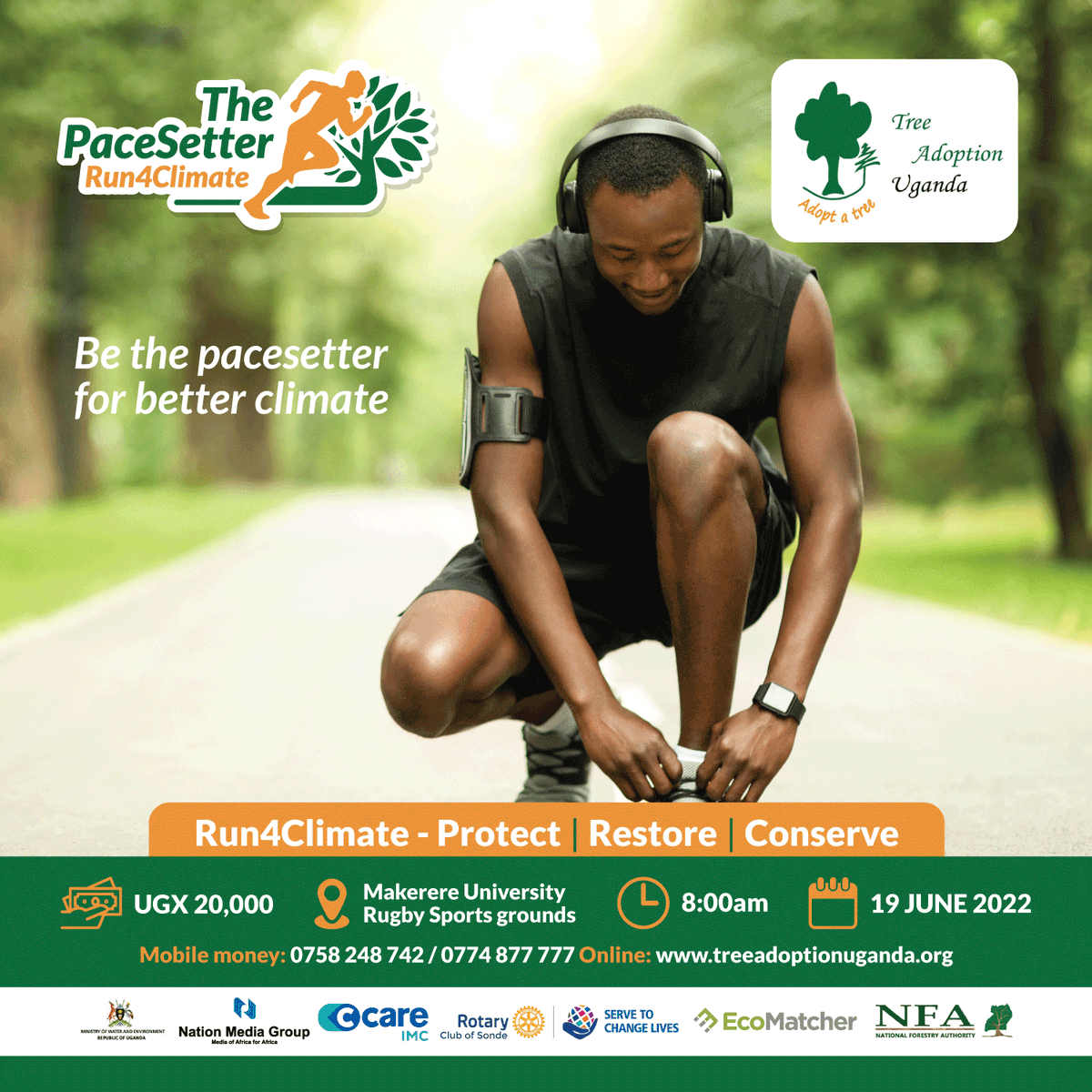 tree_adoptionug's tweet image. Fight the #ClimateCrisis. Start with #trees 🌲! Join us next week on Sunday 19th as we #Run4Climate and help us grow 100,000 trees and restore 200 acres of degraded land across the country. 
Get your kit and ticket ready at only 20k here &amp;gt;&amp;gt; bit.ly/3x5BJhD #BeAPacesetter