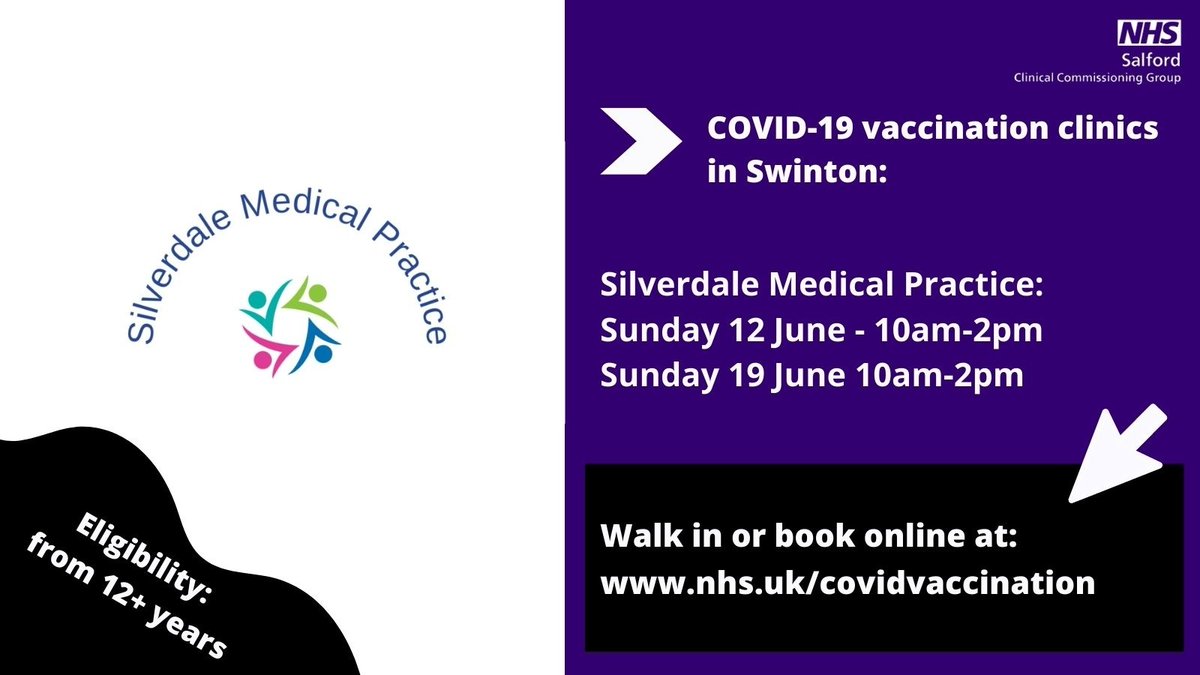 Salford City Council on Twitter "COVID19 vaccination clinic open at
