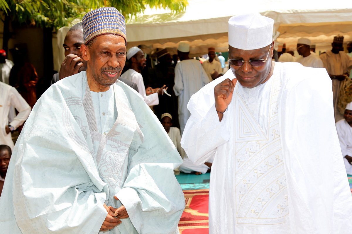 atiku's tweet photo. Former Chief Justice of Nigeria, Justice Mohammed Uwais, has distinguished himself through a remarkable legal career of excellence and with contributions that have so far enhanced our legal systems/knowledge base. https://t.co/vvLfJsqUe6