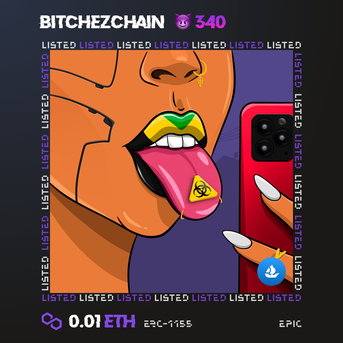 bitchezchain's tweet photo. 😈 #bitchezchain #️⃣340
💜 0.01 ETH (Polygon)
⛓ OpenSea: https://t.co/u0NekXcQjx

#NFT #NFTdrop #NFTCollection #NFTCommunity https://t.co/Gd1pAdOIfj