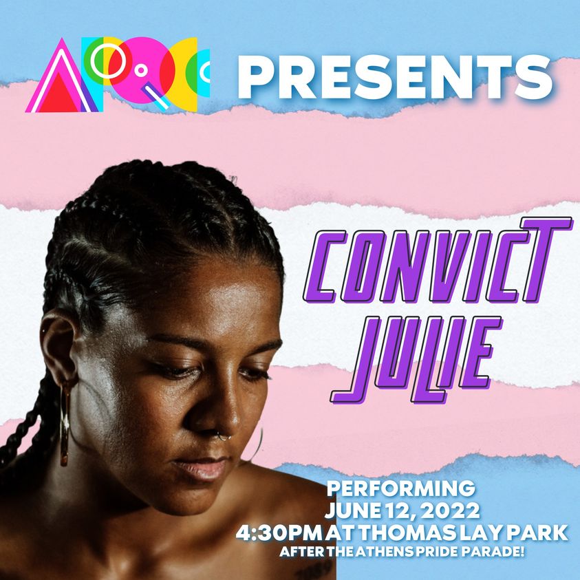 shu2stef's tweet photo. Today, join @ExquisiteGender, Tears For The Dying, and Convict Julie at the conclusion of the FIRST EVER Athens Pride Parade in Thomas Lay Park #athenspride #ExquisiteGender #TearsForTheDying #convictjulie #SolveForX #athensprideandqueercollective #thomaslaypark #lgbtqia https://t.co/YozgwoE8r4