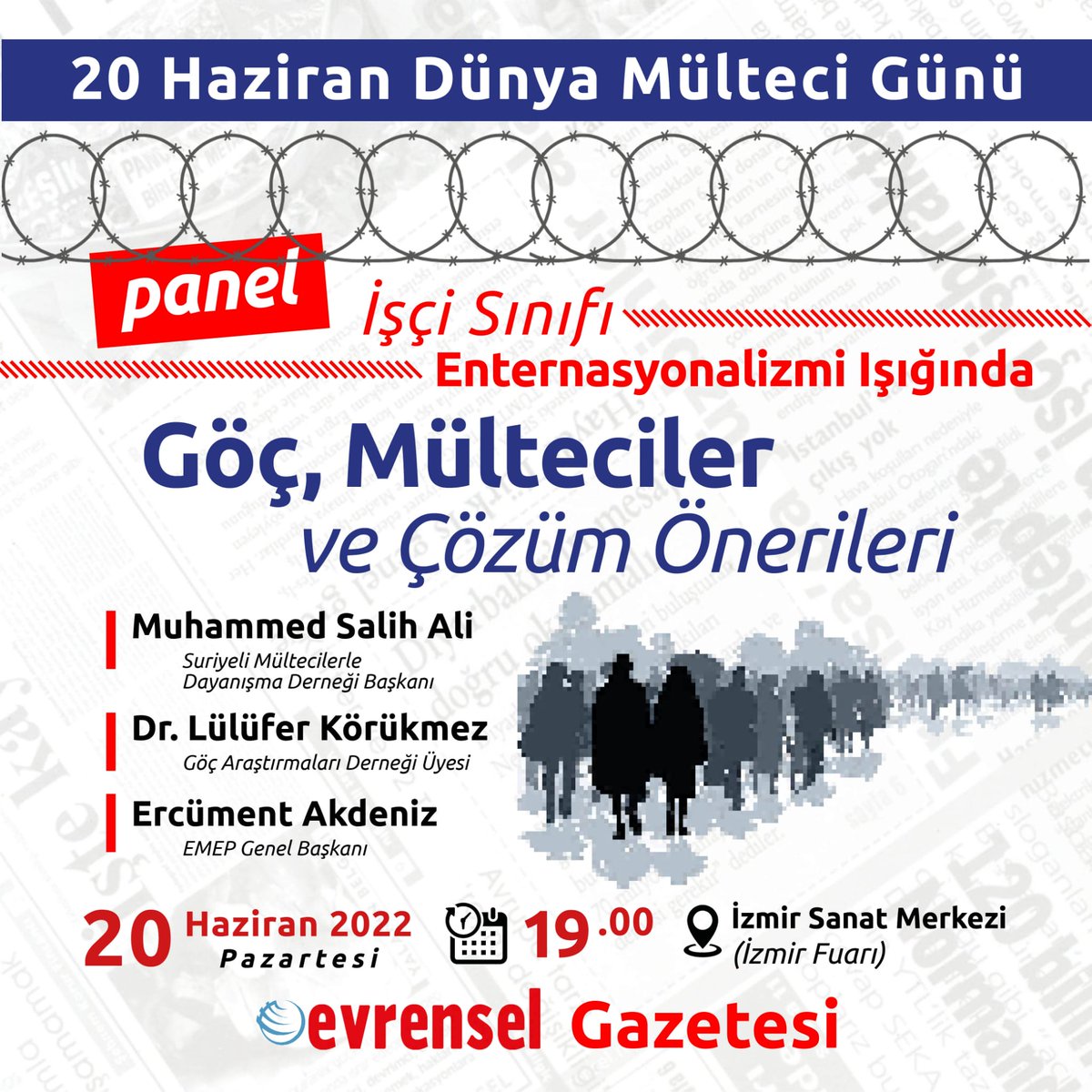 20 Haziran Dünya Mülteci Günü'nde "işçi sınıfı ve enternasyonalizmi ışığında göç ve mülteciler ve çözüm önerileri" panelinde buluşuyoruz.
📍20 Haziran Pazartesi
📍Saat: 19.00
📍İzmir Sanat Merkezi (İzmir Fuarı) 
#göç #mülteci #izmir #emekpartisi