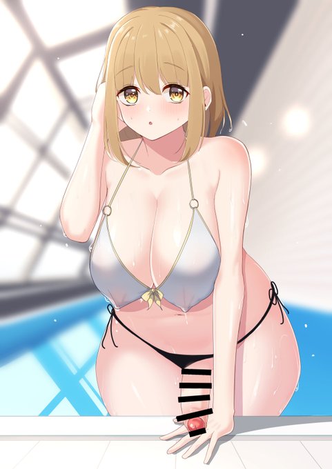 水着がずれちゃった麻里さん 