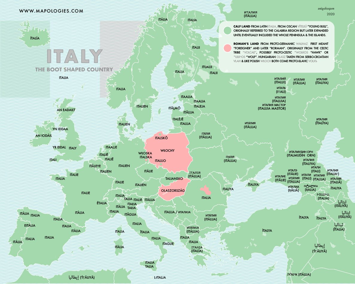 Mapologies_com's tweet photo. Italy in other foreign languages #calfland #romanland
More maps here https://t.co/wOaTeRr7uK
#italy #italia #wlochy #olaszorszag #exonyms #languages #Countries #italya #italian https://t.co/JIHI8vnjRx