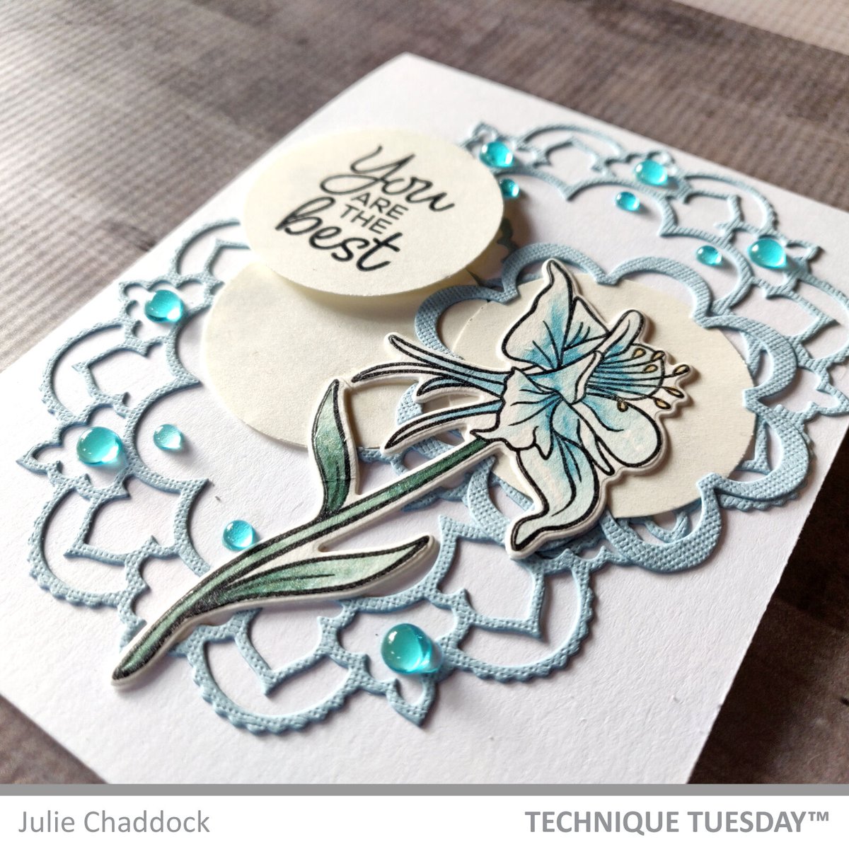 What a COOL columbine card from Julie! If you love our Greenhouse Society stamps and dies, did you know you could save 25% on each new set? Learn more about the auto-ship program on our website today! bit.ly/3LefQBz