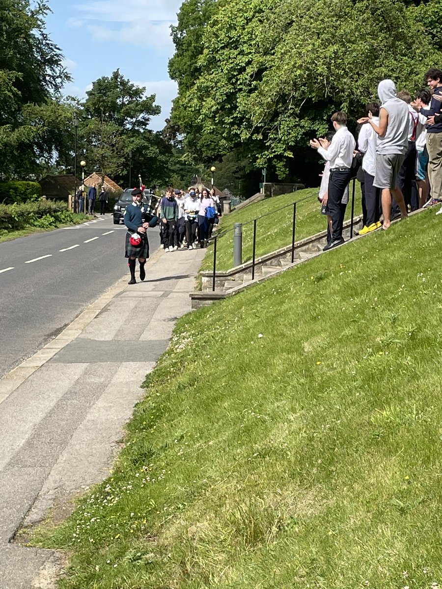 AmpColl_StDO's tweet photo. They are back 24 hours Whitby to Ampleforth on foot!  Absolutely fantastic!  Well done everyone! https://t.co/s0jn09NY8n