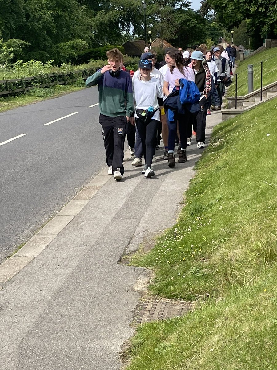 AmpColl_StDO's tweet photo. They are back 24 hours Whitby to Ampleforth on foot!  Absolutely fantastic!  Well done everyone! https://t.co/s0jn09NY8n