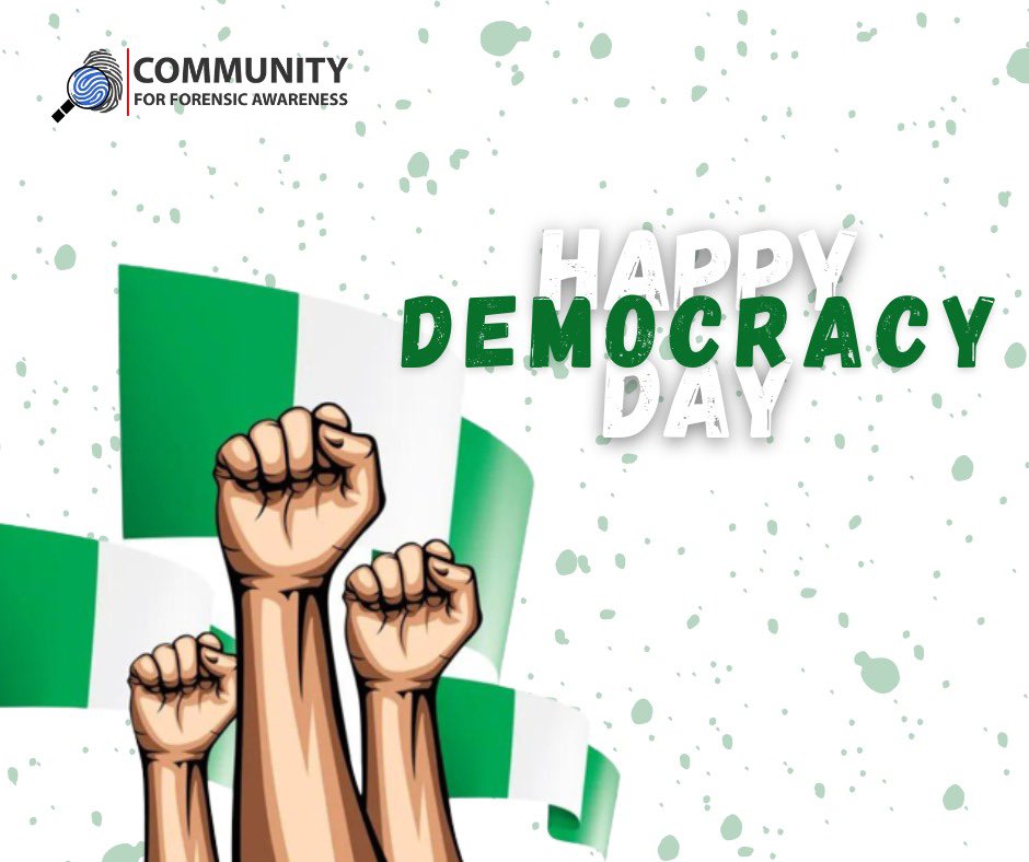 ForForensics's tweet photo. Celebrating Democracy Day!
It's our duty to serve our nation with heart and might. Putting the right people and structures in place, and voting responsibly so that the labours of our heros past shall never be in vain.
Happy Democracy Day #Nigeria
We're #forforensics! https://t.co/lWOAUG2GuZ