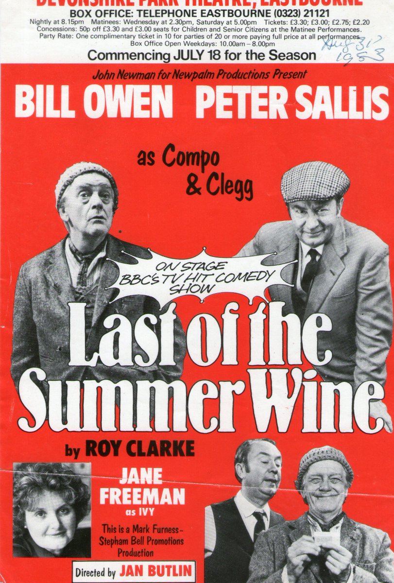 rickblackman01's tweet photo. Jane Freeman who played the fearsome Ivy in 'Last of the Summer Wine' was #BOTD 1935. Over a 37yr period she clocked up an astonishing 273 episodes! That's a lot of tea and iced buns. Here an autograph and a flyer for the stage version. https://t.co/Mx3Hqcwv8w