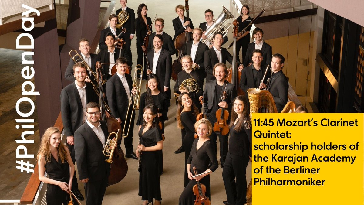BerlinPhil's tweet photo. π΅#PhilOpenDay - #free and live at 11:45 am: Mozartβs Clarinet Quintet with scholarship holders of the Karajan Academy of the Berliner Philharmoniker Β» https://t.co/nuybAdusa7 #SharingMusic https://t.co/919AGfJKkX