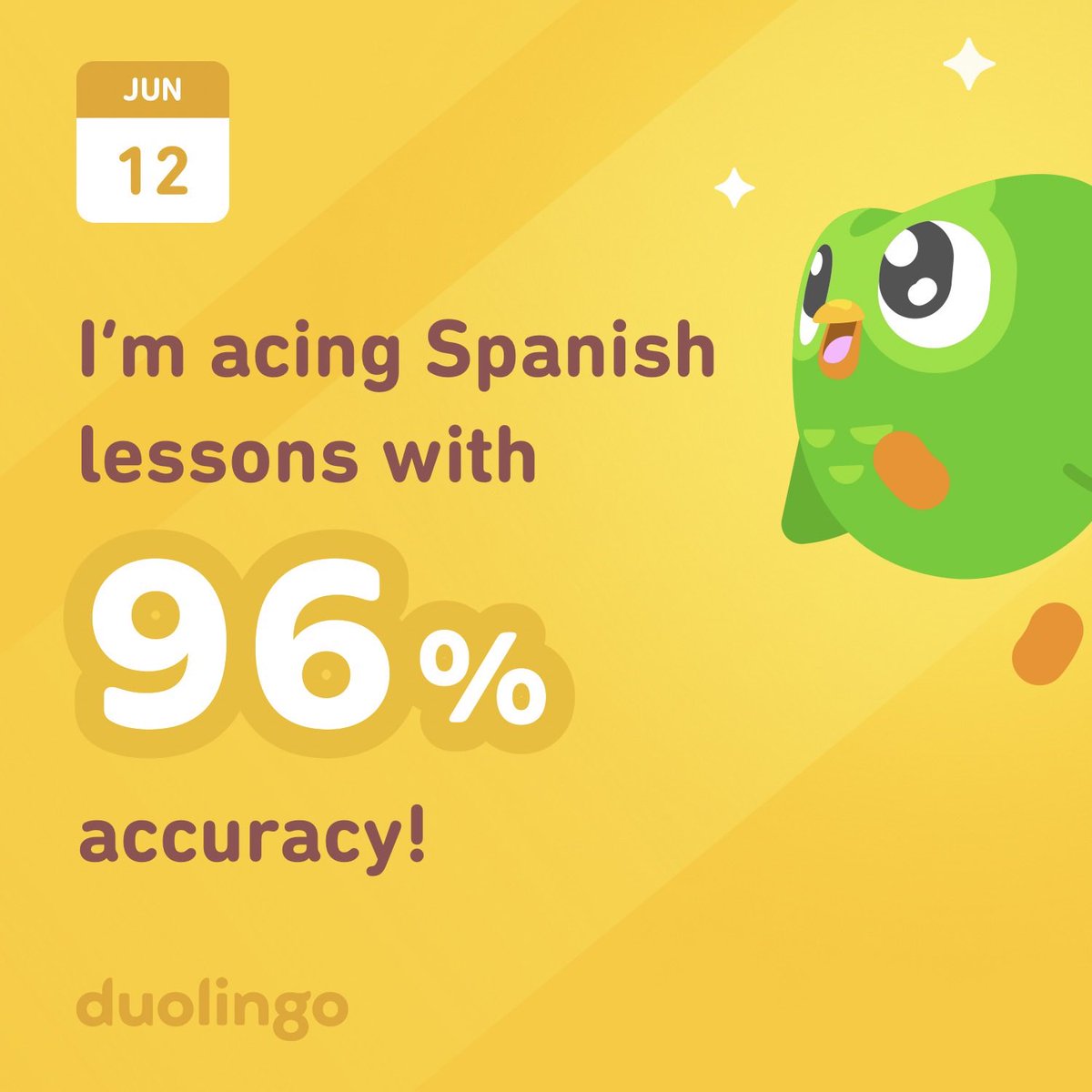 I’m learning Spanish on Duolingo! It’s free, fun, and effective.