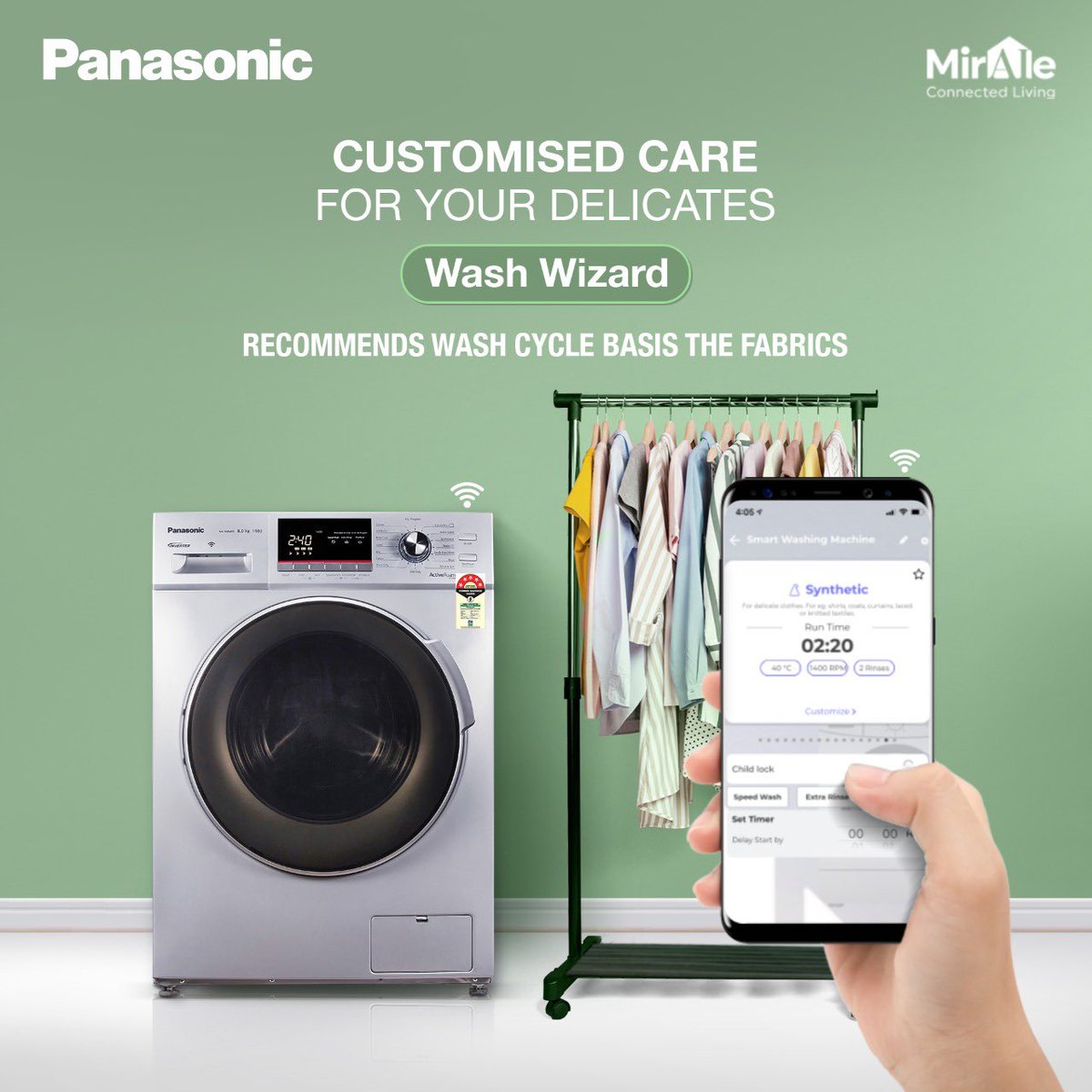PanasonicIndia's tweet photo. One tap care?β
With the Miraie enabled #PanasonicWashingMachines you can track your wash cycle from your phone. β
So that means no more waiting around to change rounds, and more time for you. π₯°β
#SmartWashingMachines #WashWizard #CustomisedWashCycles #Laundry #Panasonic https://t.co/kpUmMCdZE0