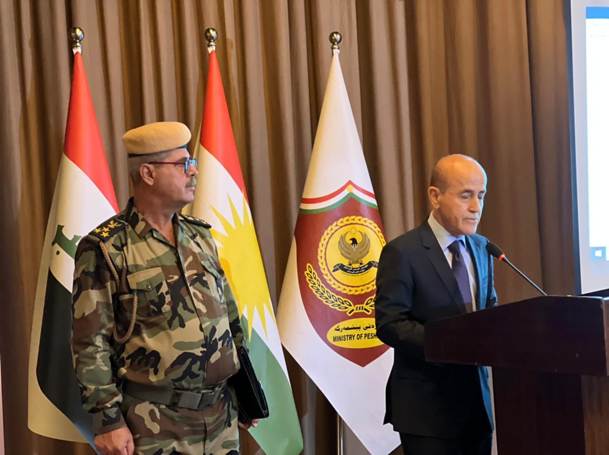 KRG_MOPE's tweet photo. Today, The International Committee of the #RedCross in Kurdistan Region, in cooperation with Awareness Directorate, organized a seminar for #Peshmerga sector commanders, for the law of armed conflicts, which is a strong basis for protecting human rights. https://t.co/FT0B3hVqej