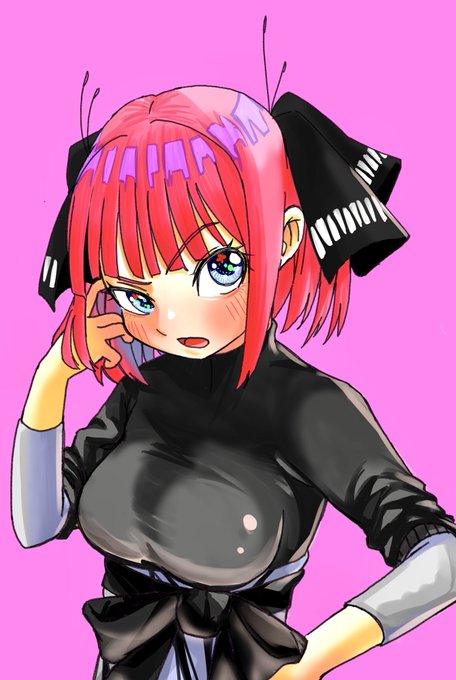 はやすぎた埋葬さんがTwitterに投稿した中野二乃(五等分の花嫁)のイラスト。