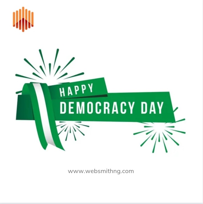 WebSmithNG's tweet photo. In honour of the memories of the many lives that were sacrificed to achieve today's freedom.
We wish Nigerians a happy democracy day celebration.
From all of us at WebSmithNG
#WebSmithNG
#ThriveWithWebSmithNG
#Nigeria #DemocracyDay https://t.co/qFuUhbvPkq