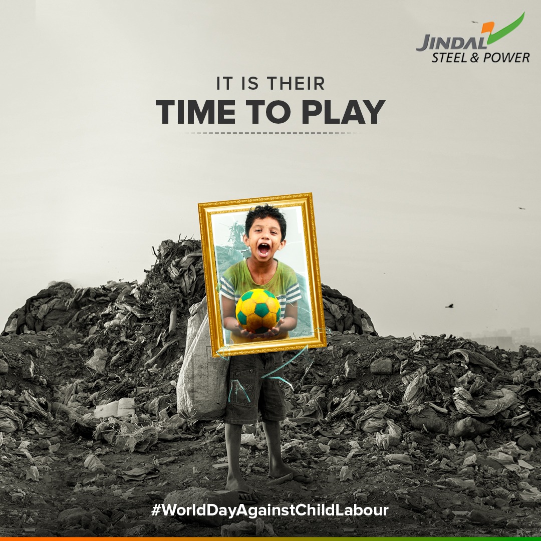 JindalSteel_In's tweet photo. The World Day Against Child Labour is held every year on June 12th to foster the worldwide movement against child labour. It is high time now that we pay attention to the problem of child labour and find ways to stop it completely.
#JindalSteel #WorldDayAgainstChildLabour https://t.co/8akE78AhAi