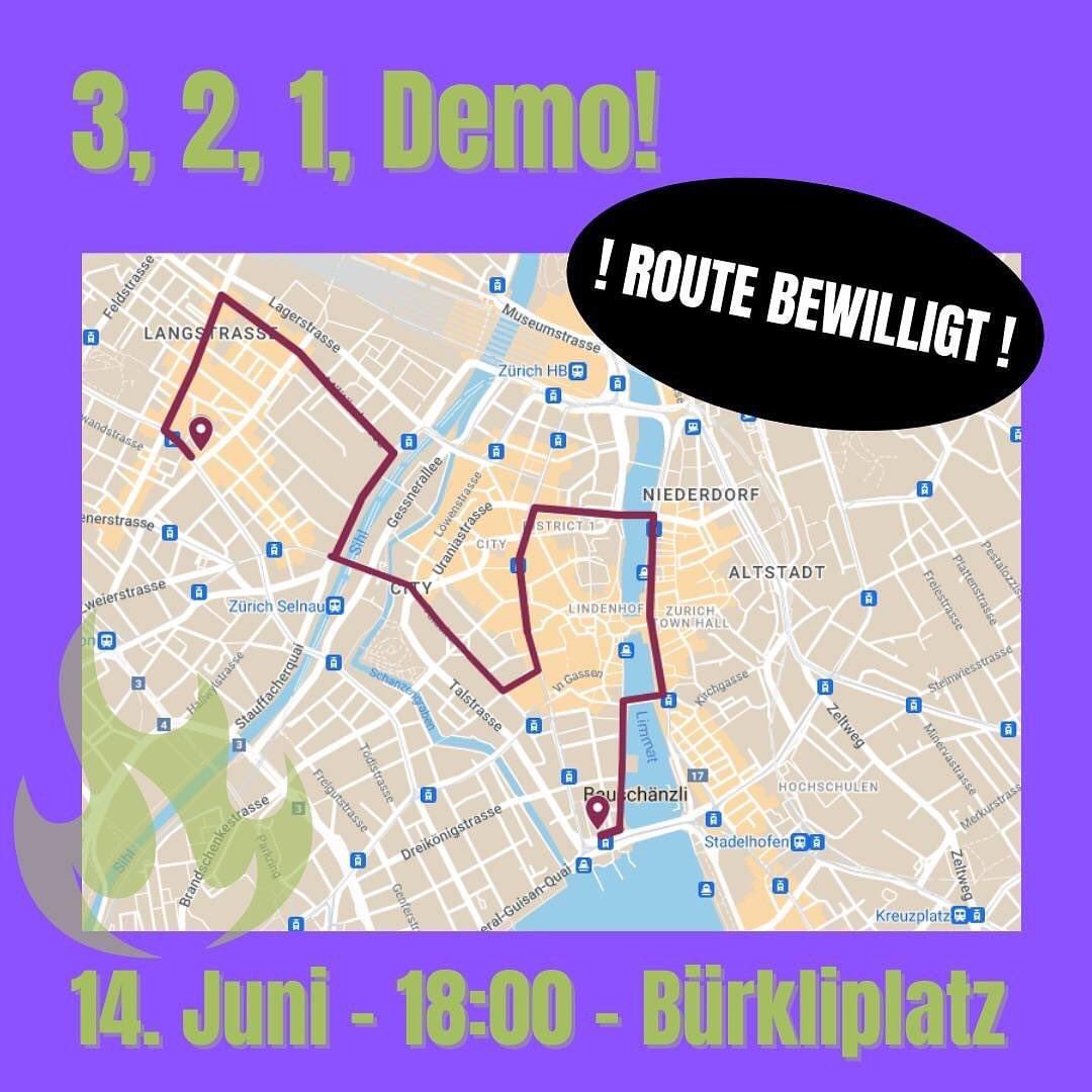 🔥 Feministische Demo in Zürich zum 14. Juni 2022 – 18h Bürkliplatz! ALLE FLINTA AUF DIE STRASSE! 🔥