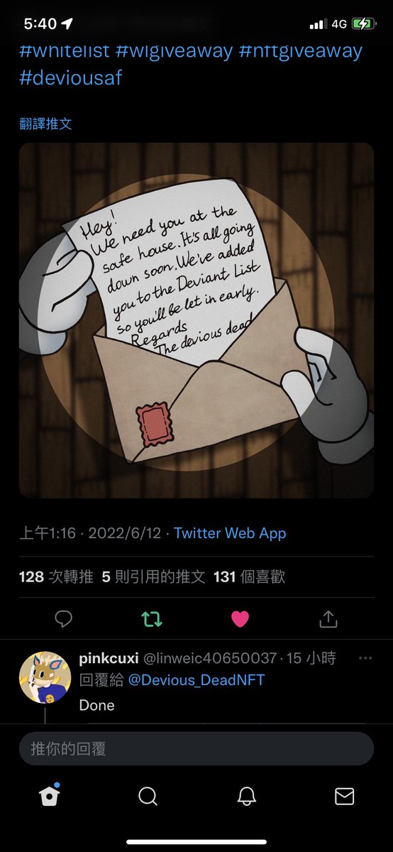 waynelee0130's tweet photo. @Devious_DeadNFT Done! https://t.co/MKJCOKIJjc